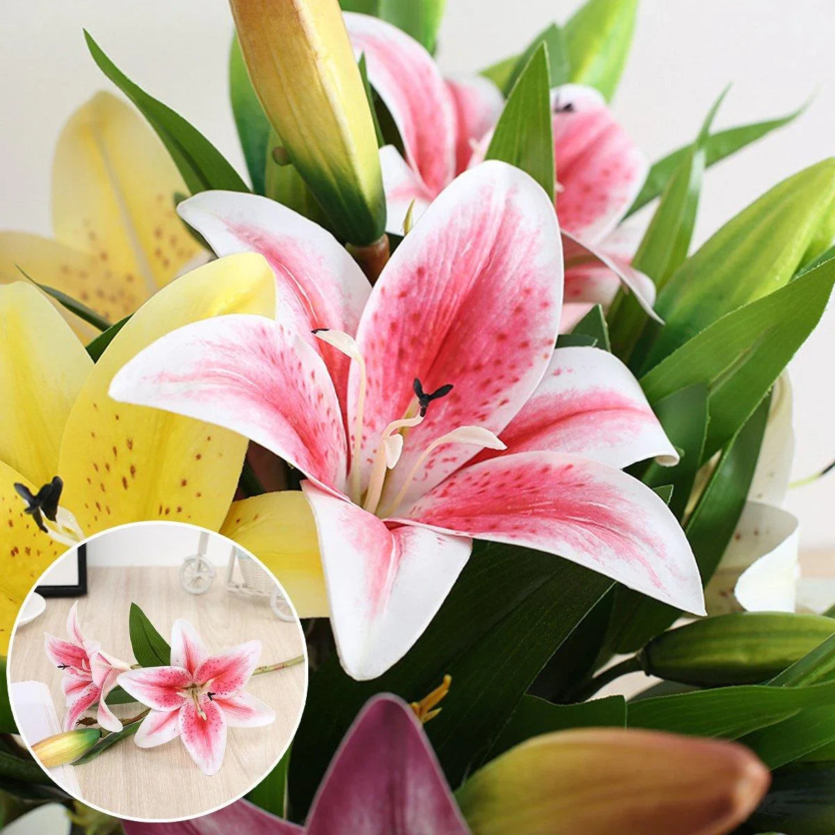 2PCS Artificial Flowers Lily