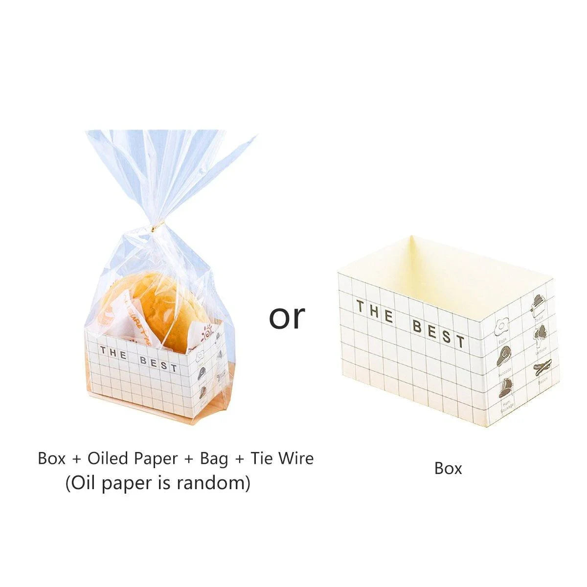 Paper Sandwich Boxes with Multicoloured Designs 100PCS