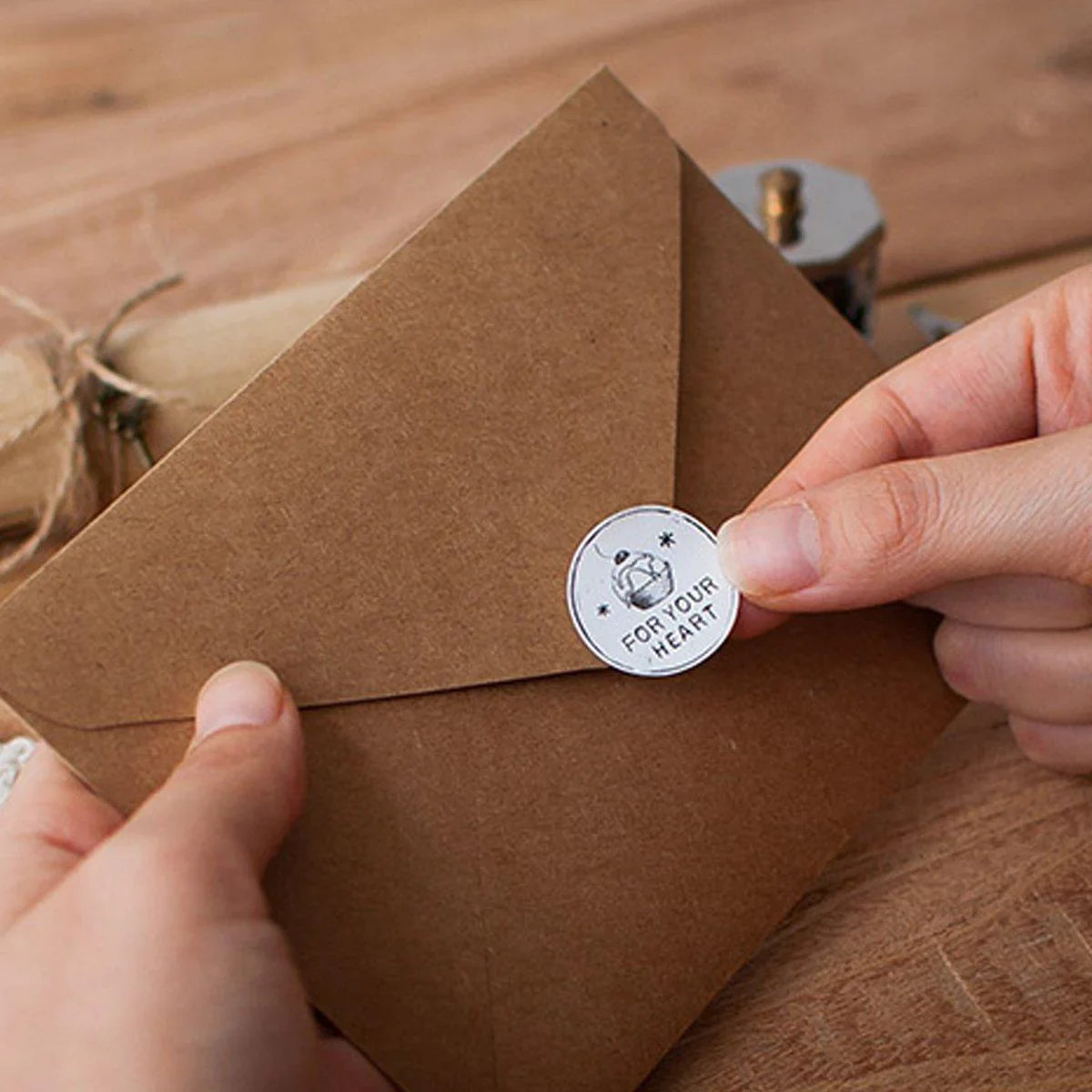 Cowhide Letter Paper Envelope Stationery Writing 5Set