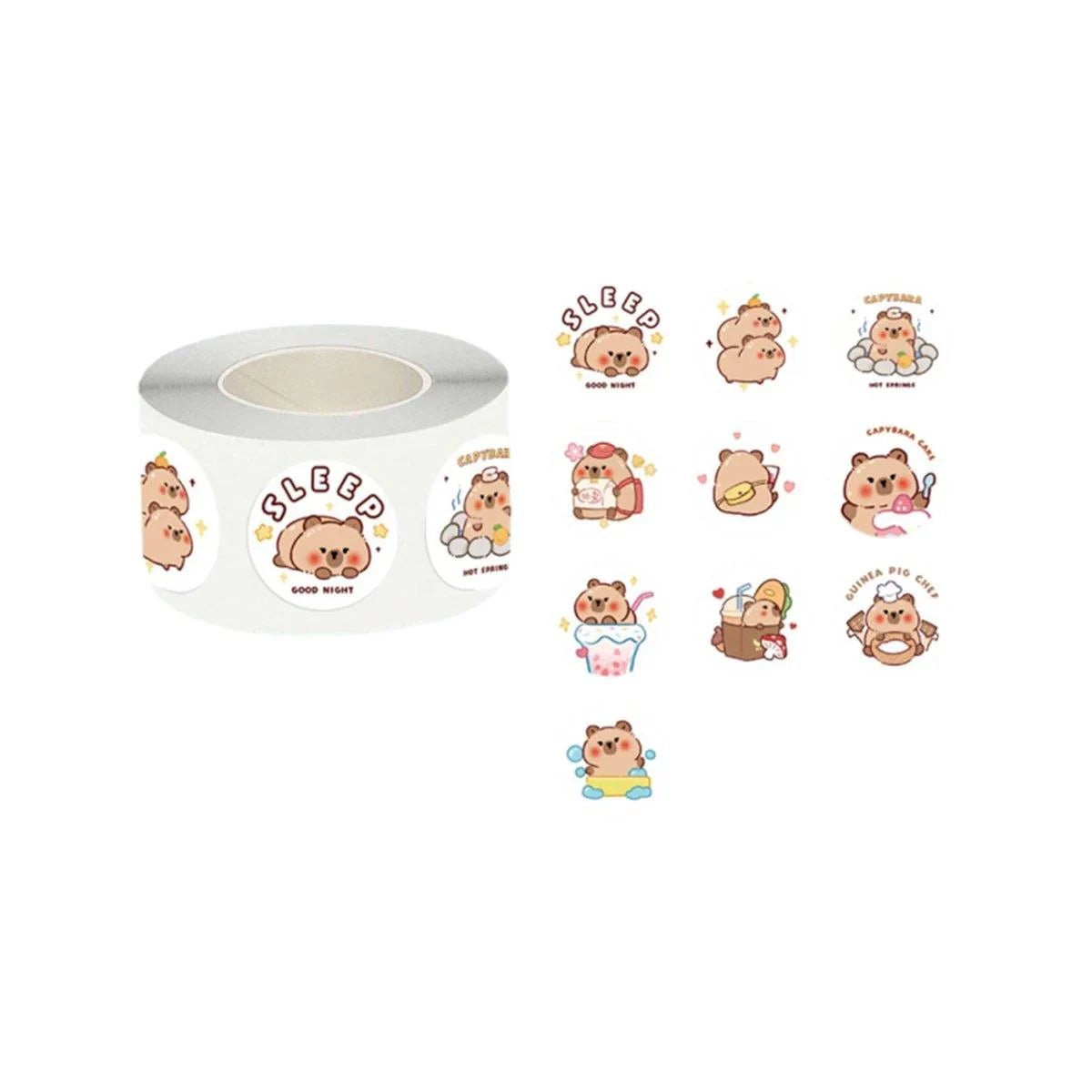 5Rolls Seal Stickers Cartoon Hand Account Stickers