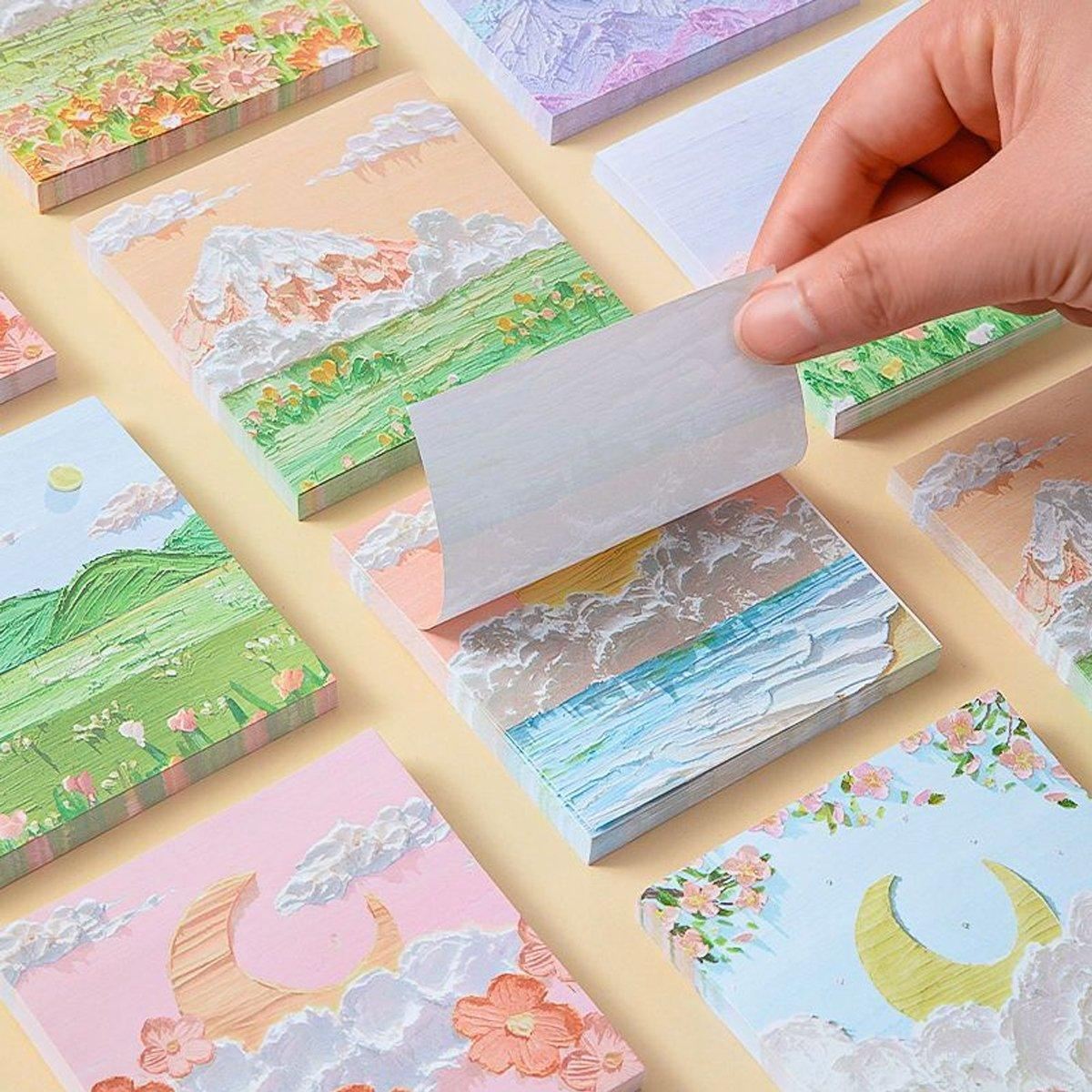 800 Sheets Colorful Oil Painting Sticky Notes