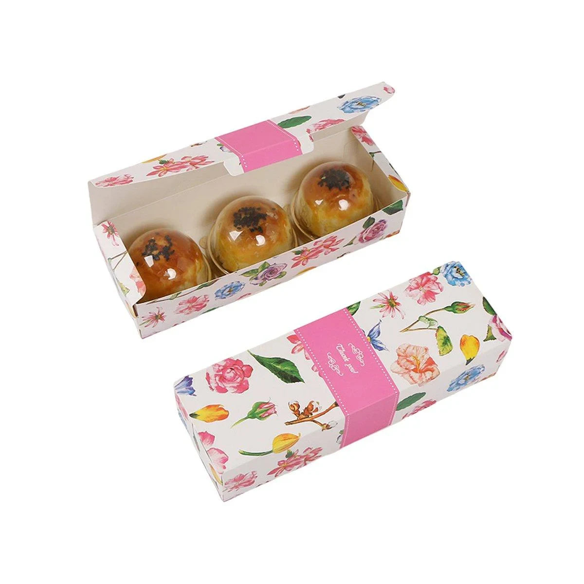 Long Strip Pastry Boxes Food-Grade Cardboard 25PCS