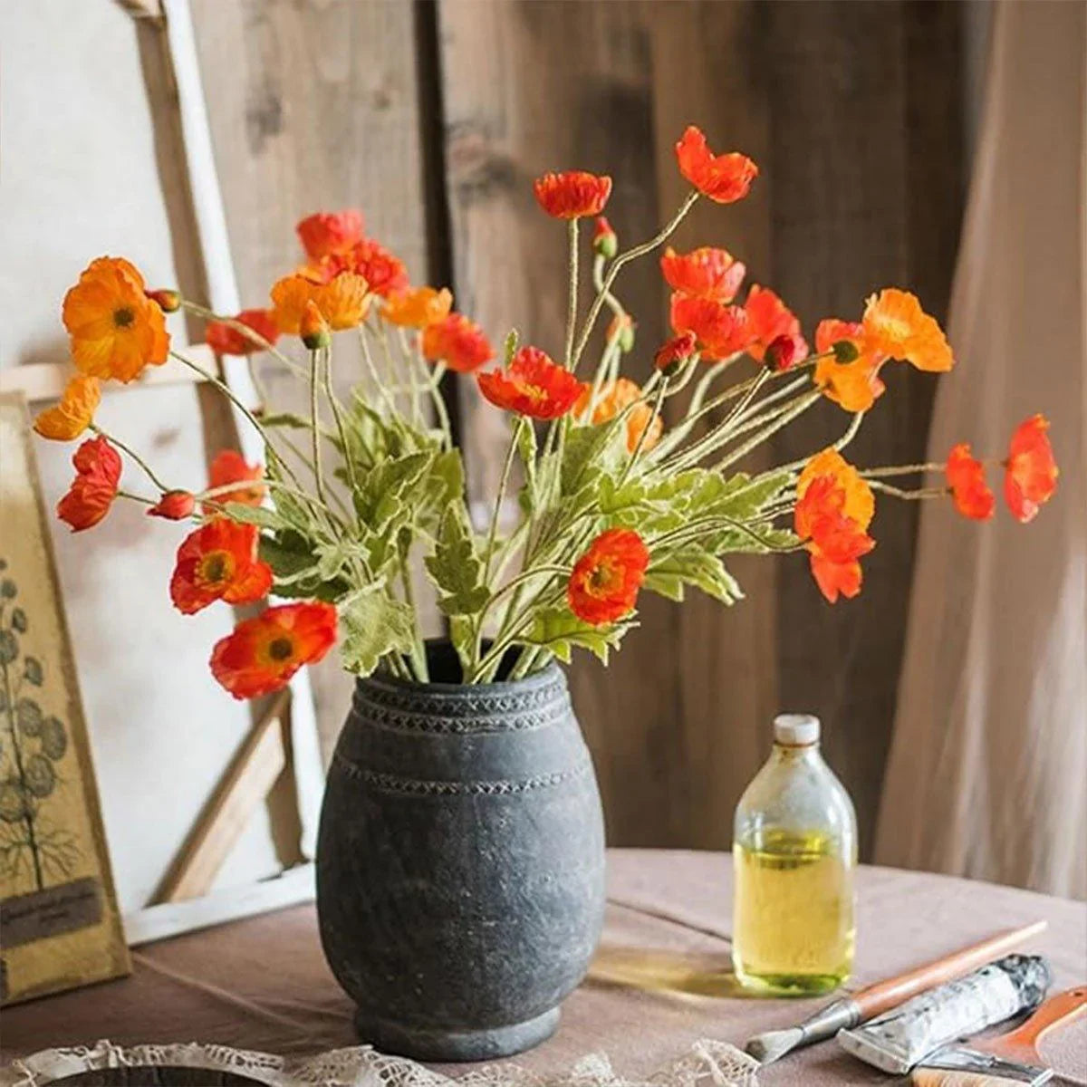 10PCS Simulation Flocking Corn Silk Flowers