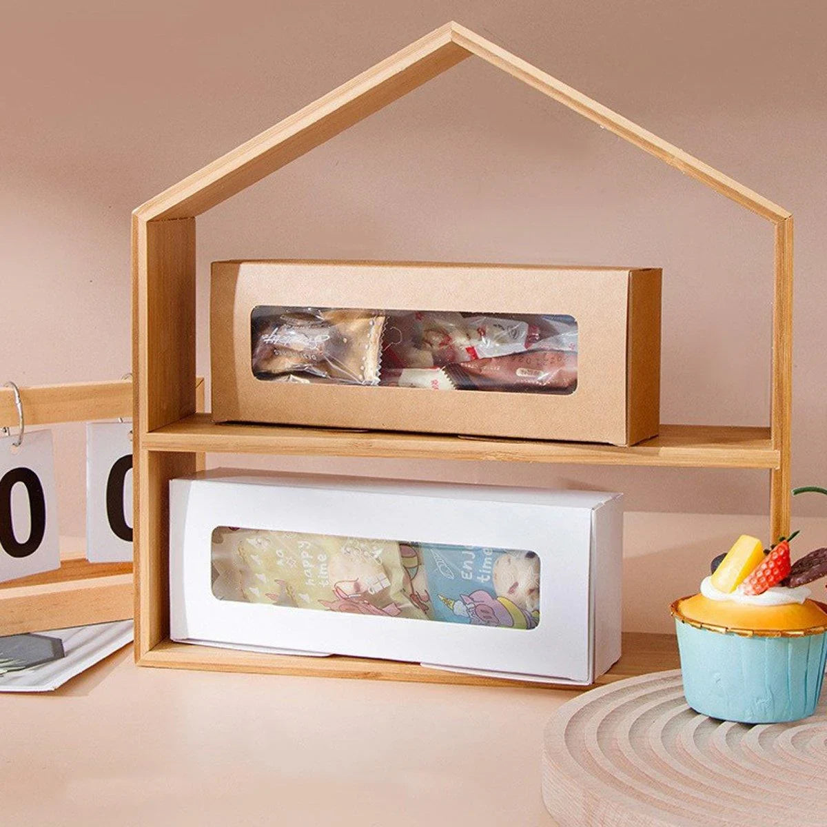 50PCS Set Kraft Paper Macaron Box