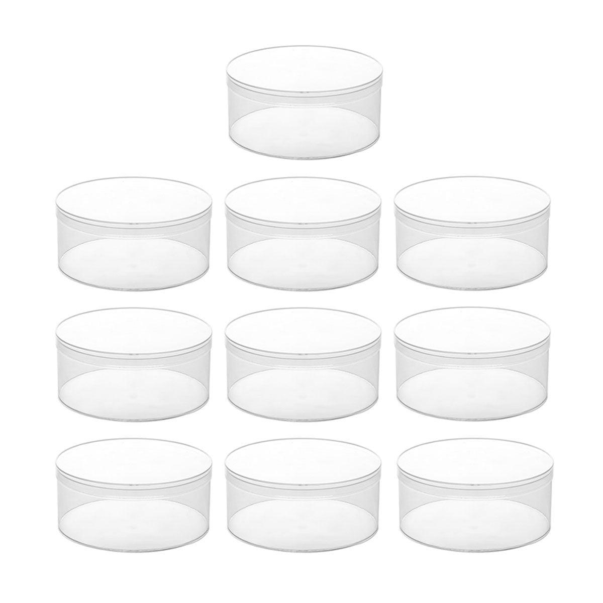 Transparent Plastic Round Box 10PCS