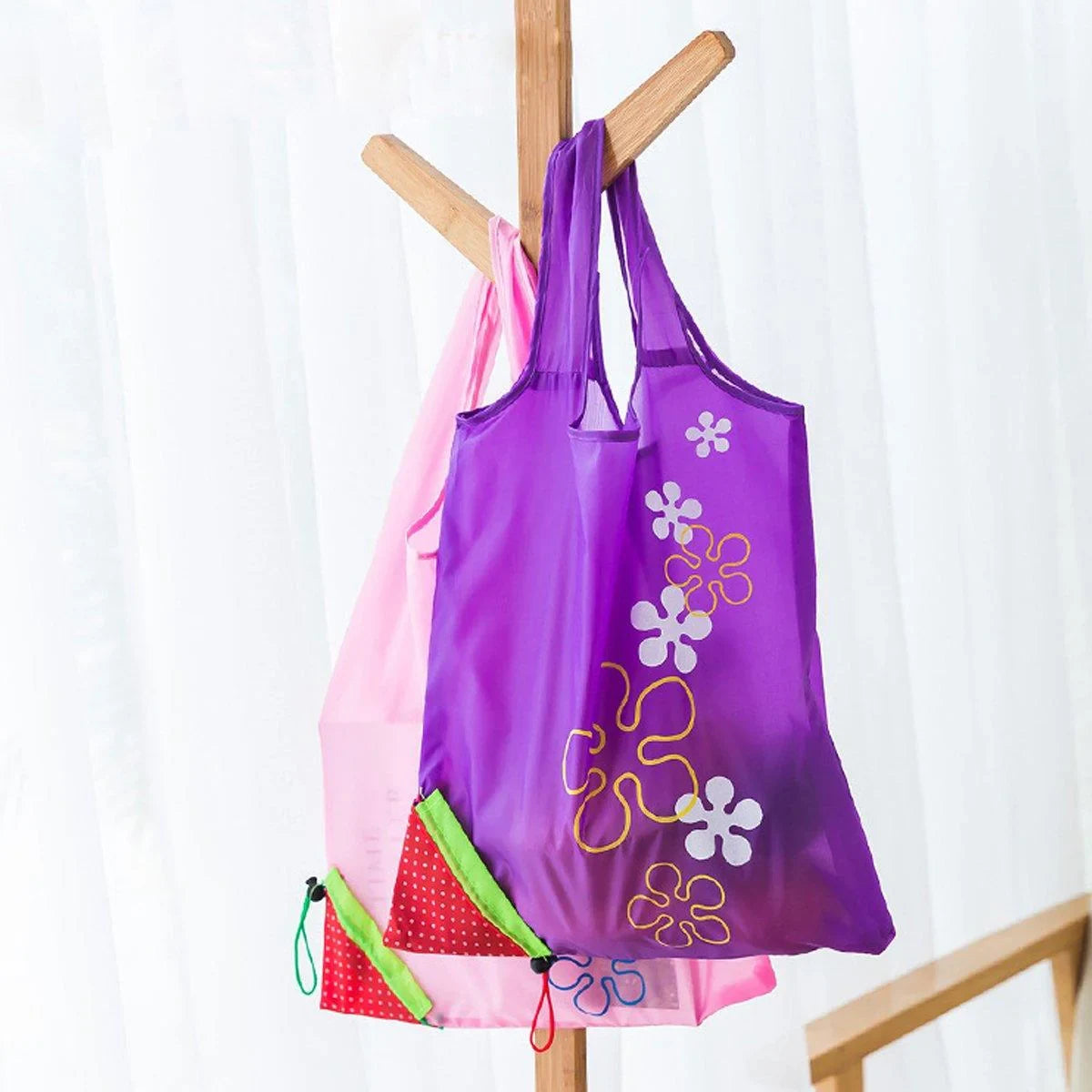 Polyester Reusable Grocery Bags Eco-Friendly 5PCS