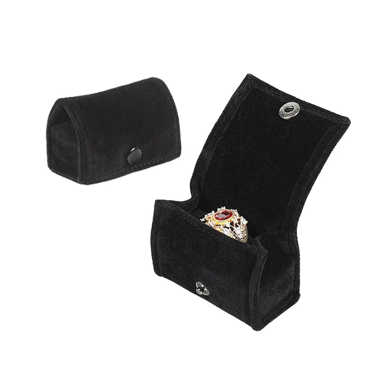 Premium Fabric Mini Rings and Earrings Jewelry Boxes 5PCS