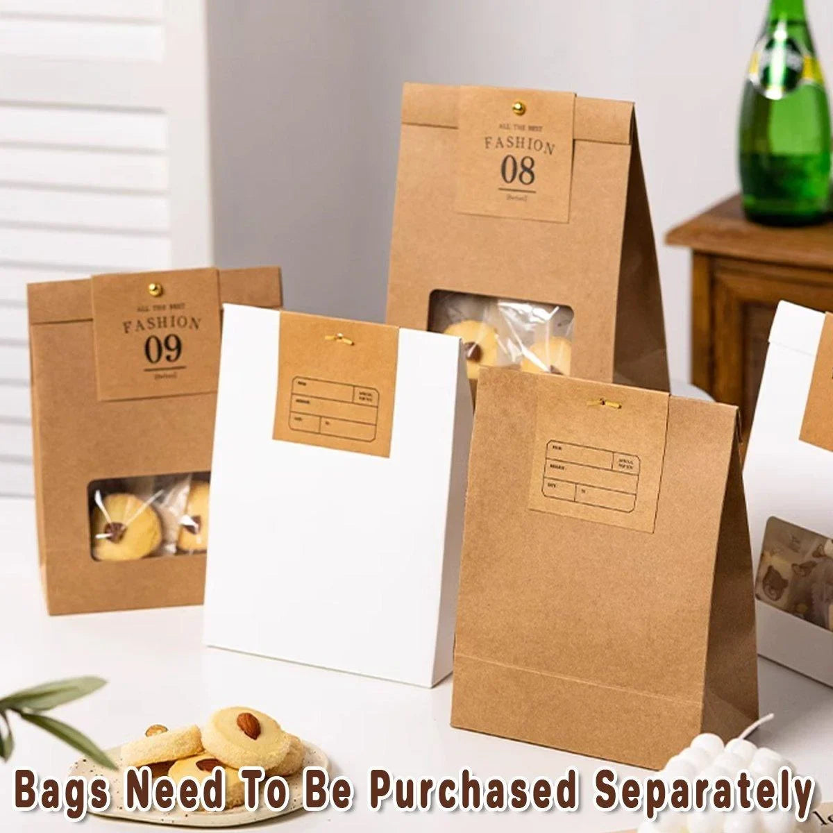 Kraft Cardboard Creative Packaging Bags 60PCS