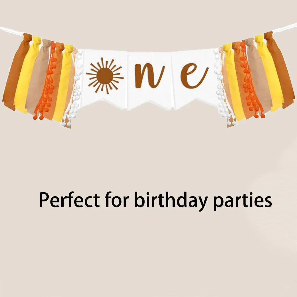 Birthday Party Flag Decoration Sun Theme 1PC