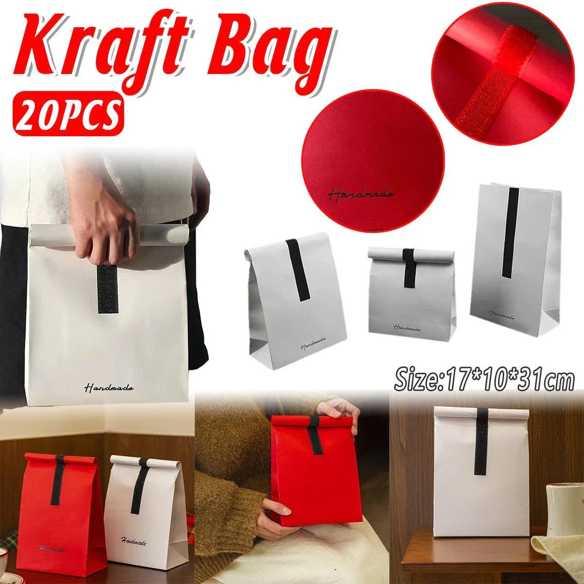 Kraft Paper Bag Eco-Friendly Gift Packaging 20PCS