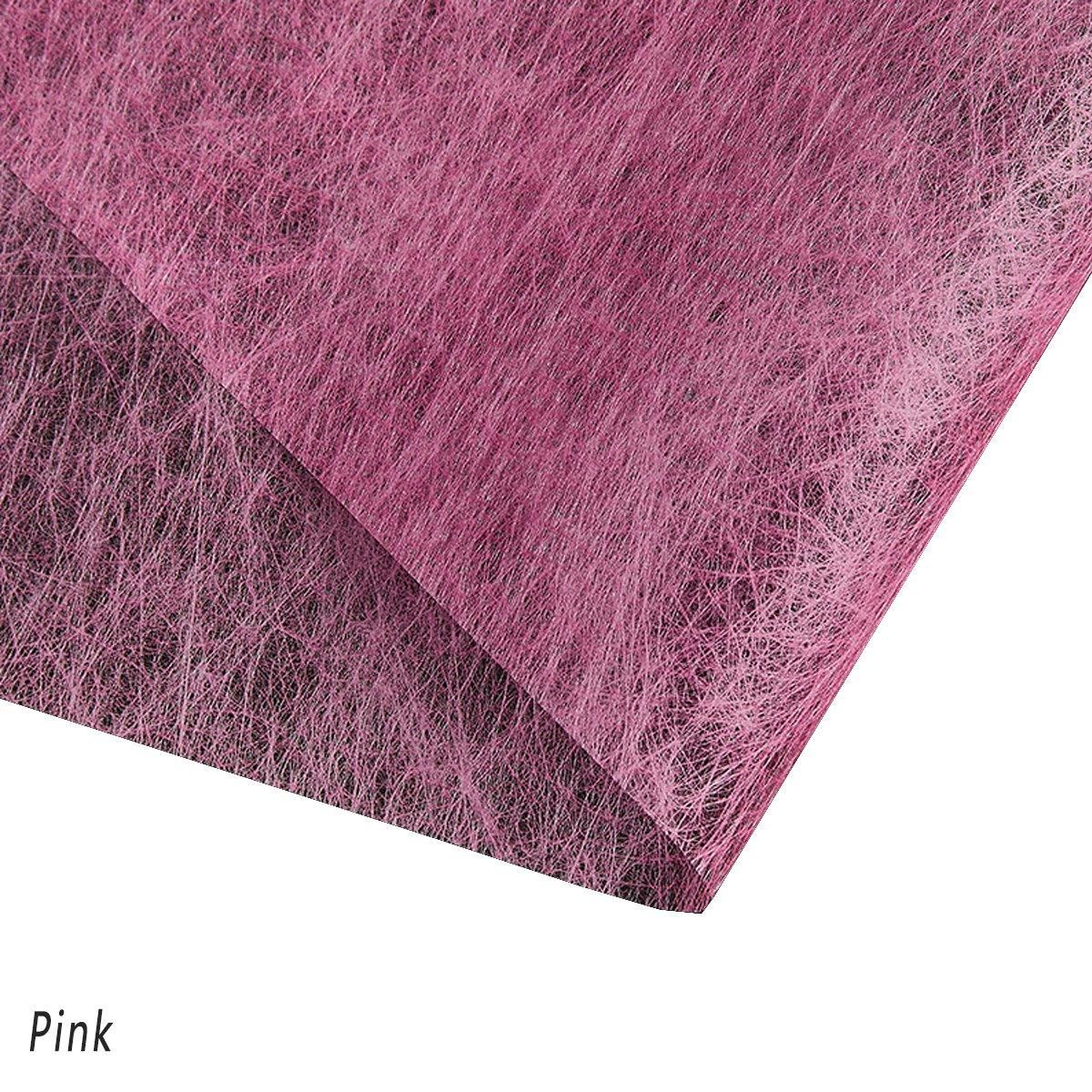 A selection of fabric sheets in various colors, including pink, white, brown, and blue.