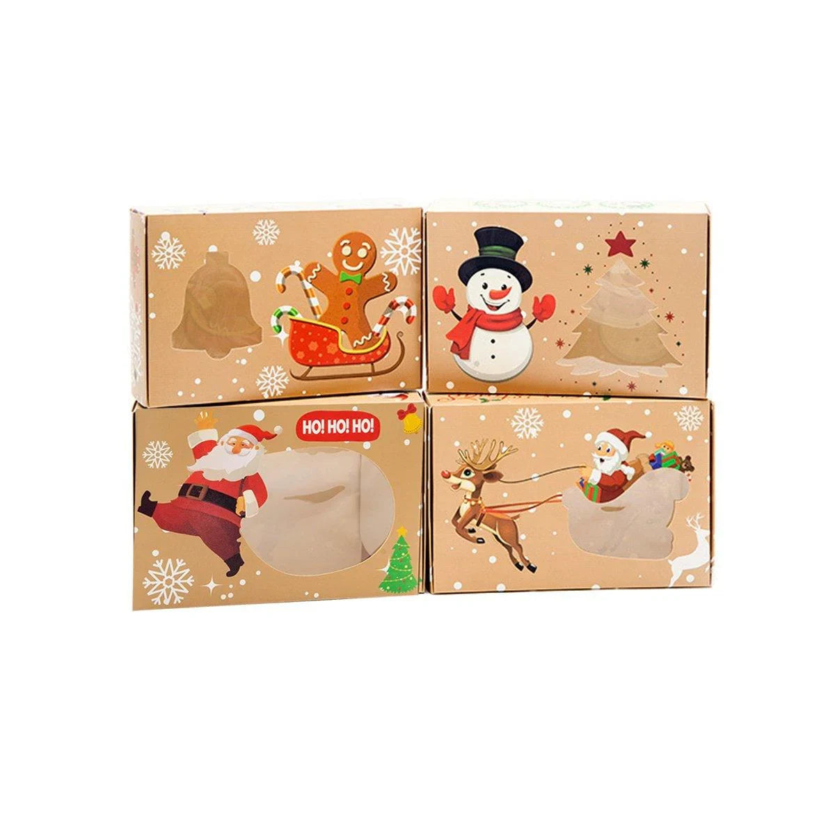 Christmas Candy Boxes with Window 12PCS