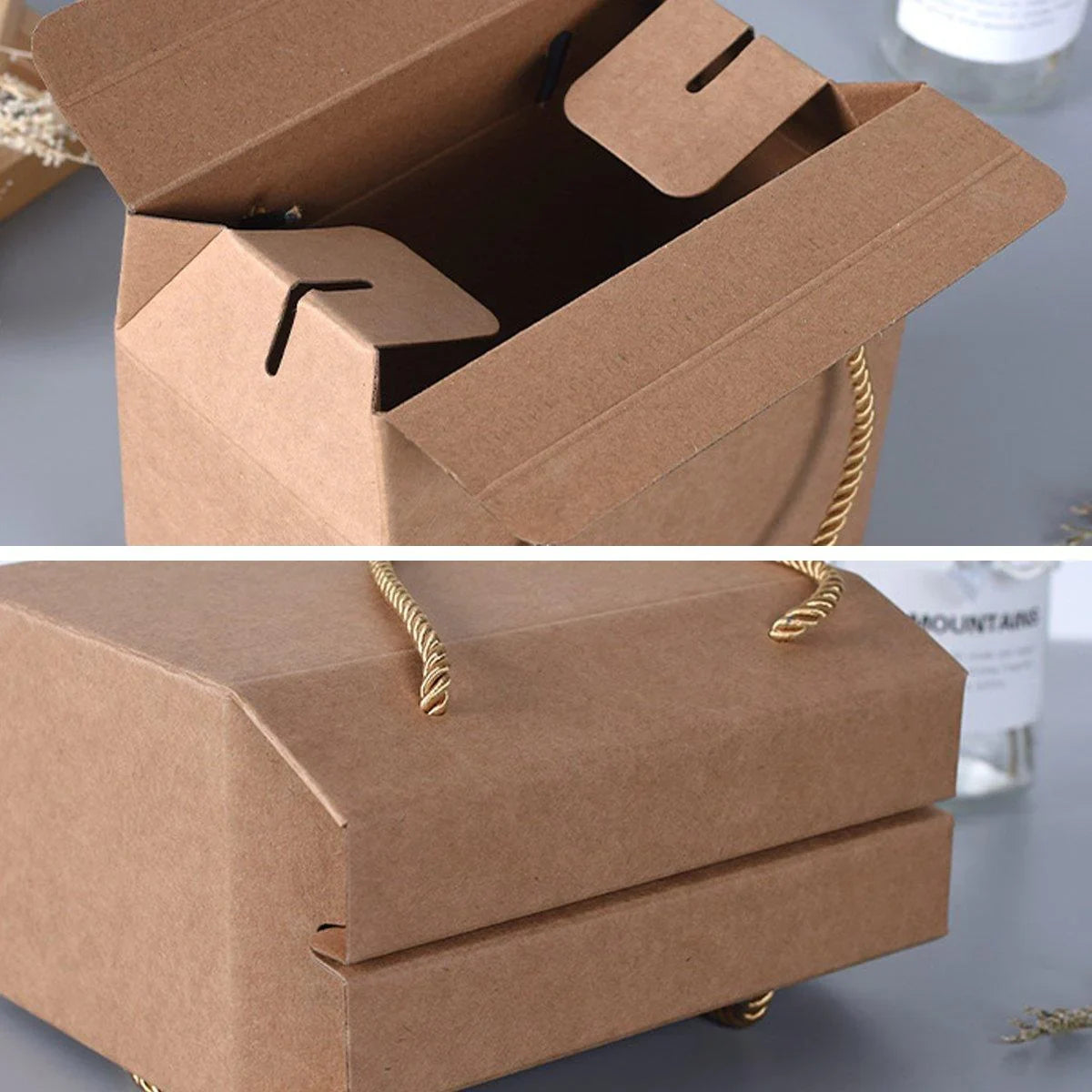 20PCS Kraft Paper Cookie Boxes Bakery Packaging Brown Biscuit Gift Treat Boxes