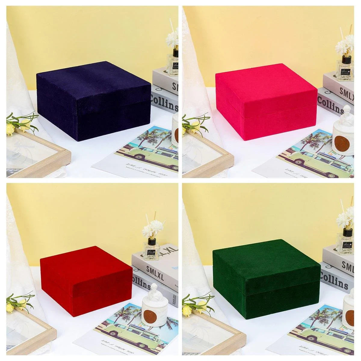 Velvet Wooden Gift Box Luxurious Multi-Colour 1PC