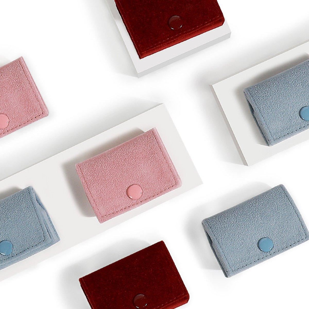 Premium Fabric Mini Rings and Earrings Jewelry Boxes 5PCS