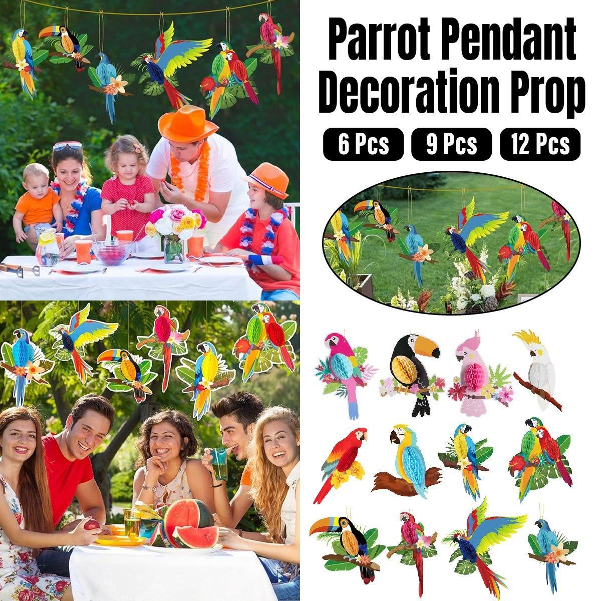 6/9/12pcs Parrot Charm Party Decoration