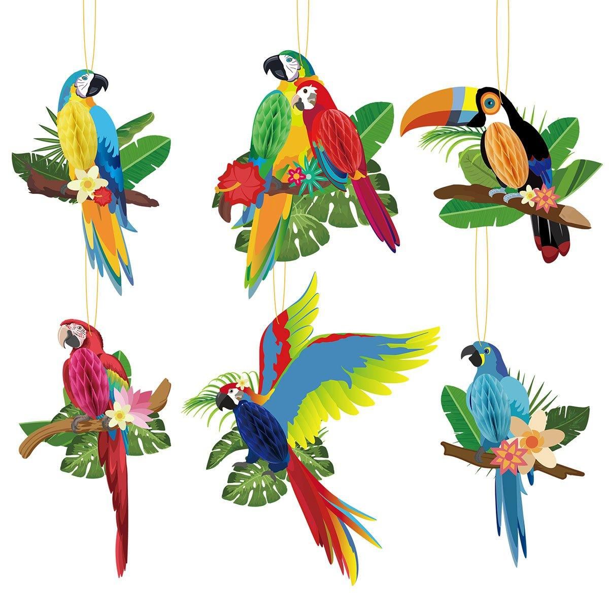 6/9/12pcs Parrot Charm Party Decoration