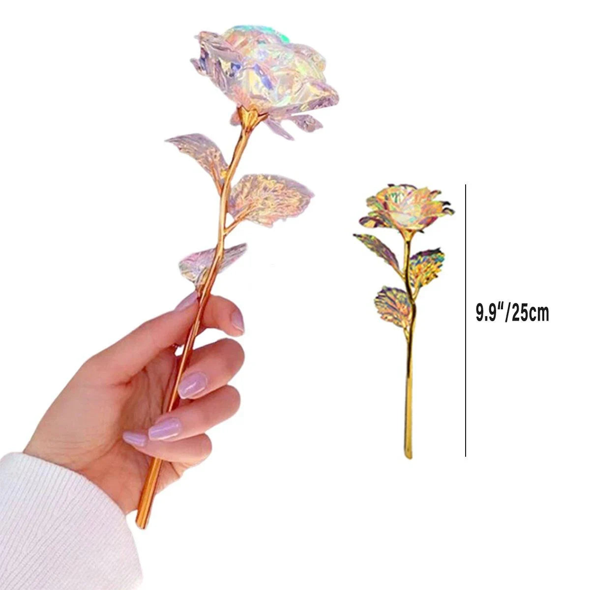 5PCS Luminous Rose Galaxy Crystal Flower