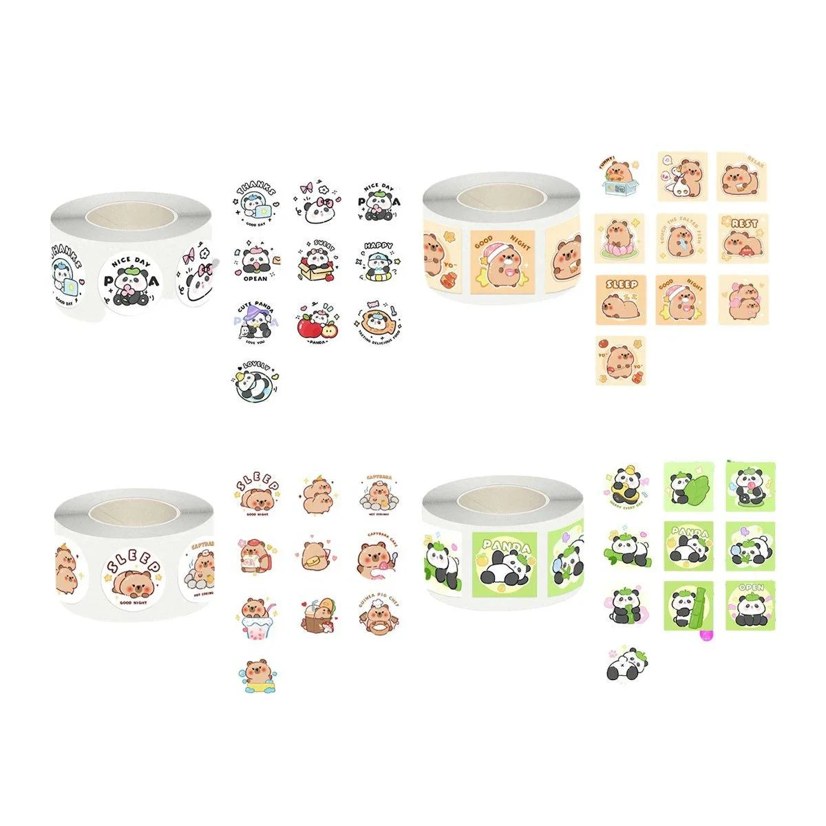 5Rolls Seal Stickers Cartoon Hand Account Stickers