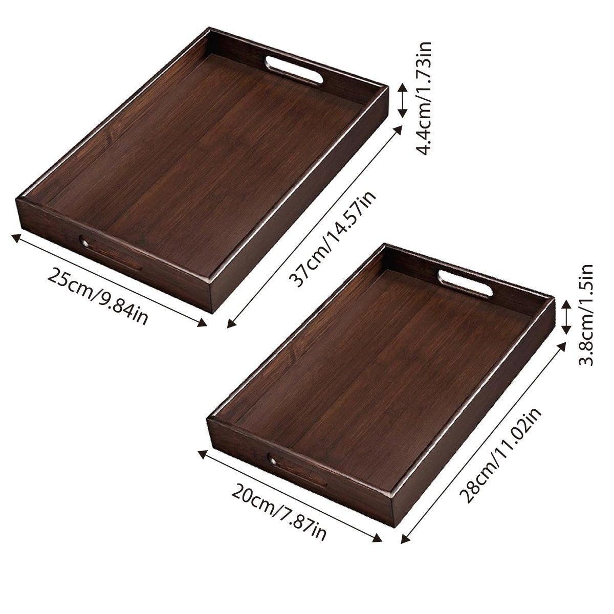 Japanese Style Bamboo Tea Tray Walnut 1PC