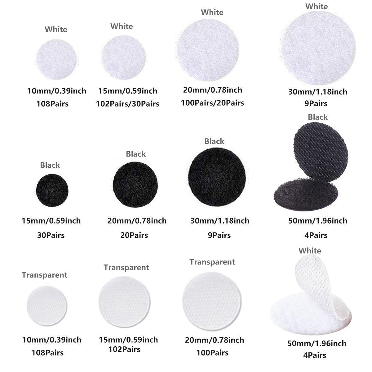 Nylon Adhesive Hook and Loop Stickers 4-108Packs