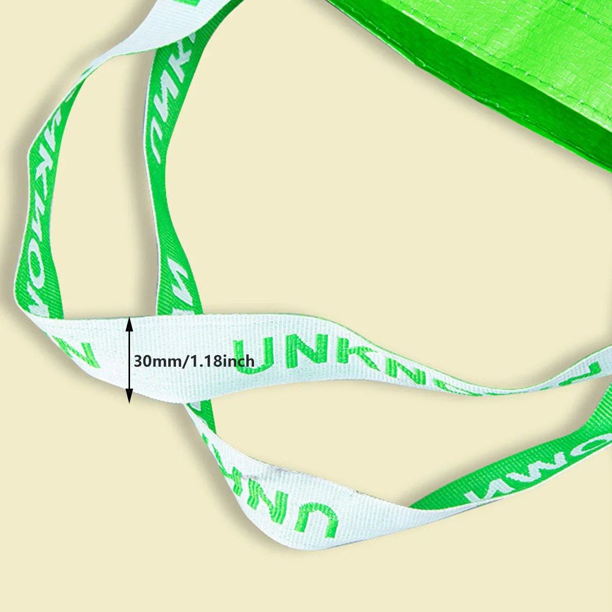 Waterproof Hand-Woven Durable Green Shopping Bags 5PCS