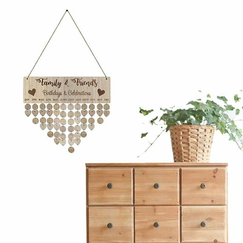 Wooden Hanging Calendar Board Perpetual 1Set