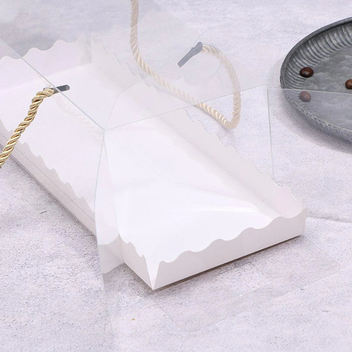 Transparent Plastic Cake Roll Packing Boxes 25PCS
