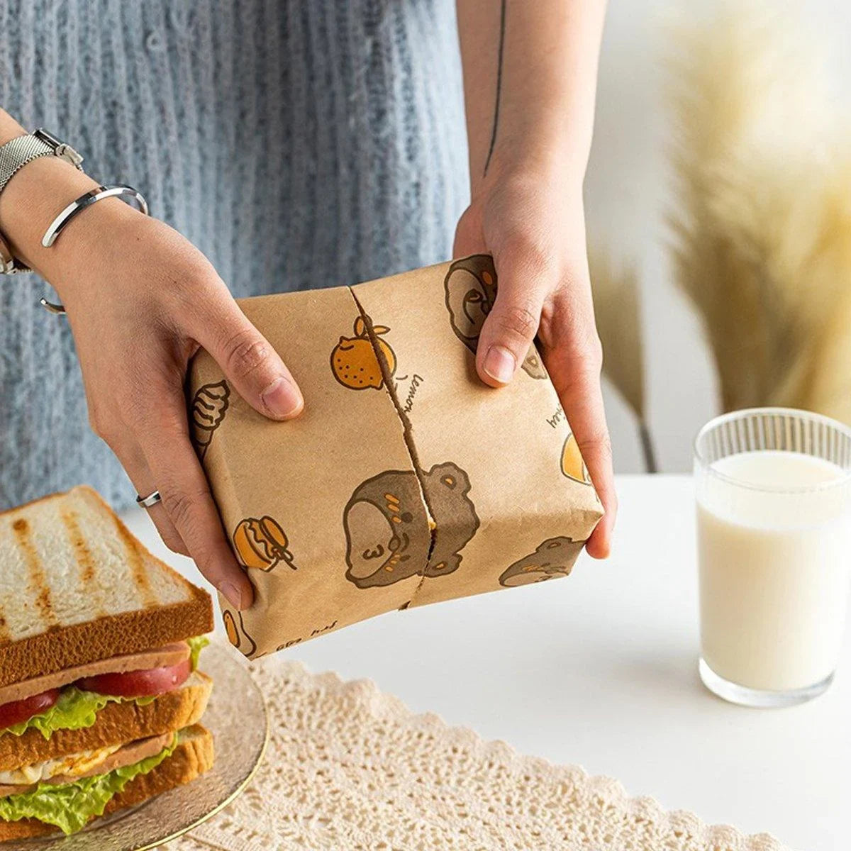 Grease-Proof Coated Sandwich Wrapping Papers 100PCS