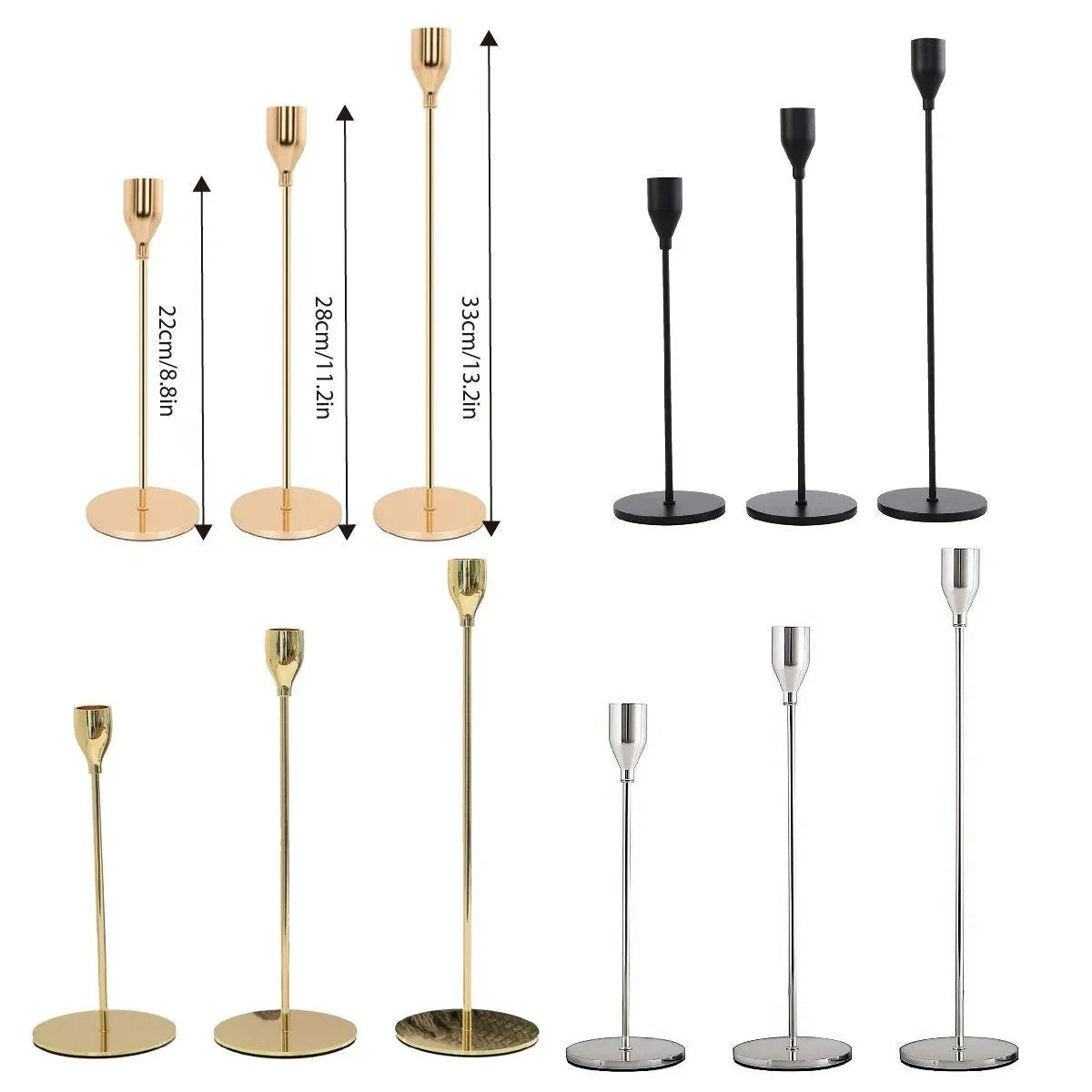 Candle Holder Decoration Crafts 4Colours 3PCS