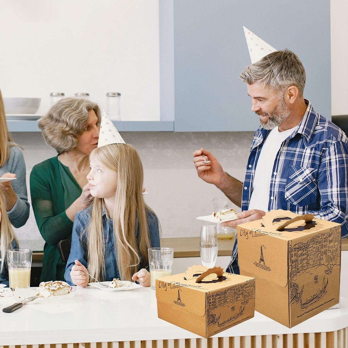 European Style Kraft Paper Cake Boxes 10PCS