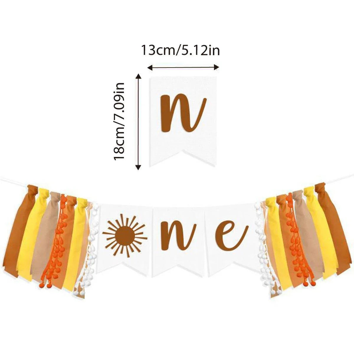 Birthday Party Flag Decoration Sun Theme 1PC
