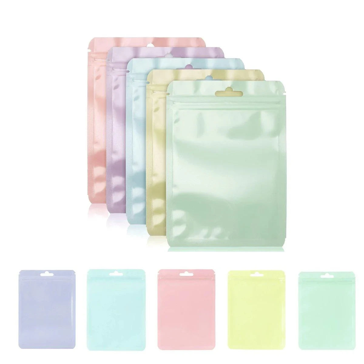 100pcs Colour Zip Lock Bags Transparent Seal Pouches