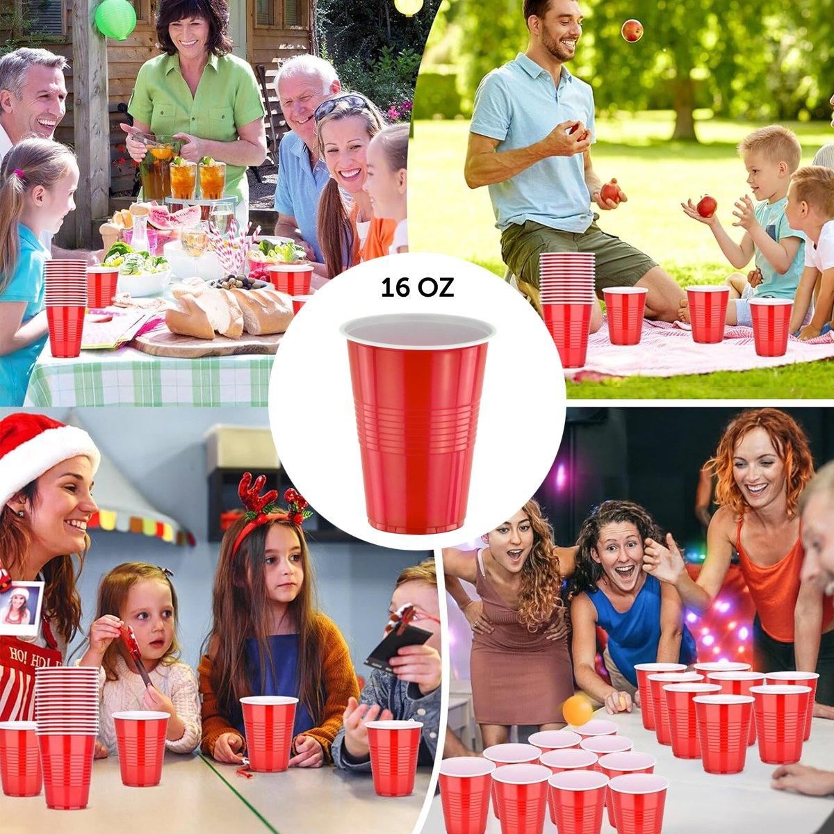 Reusable Red Plastic Party Cups 50PCS