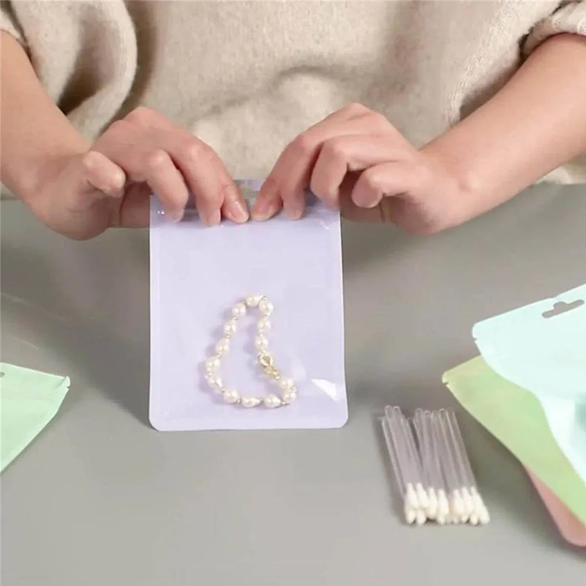 100pcs Colour Zip Lock Bags Transparent Seal Pouches