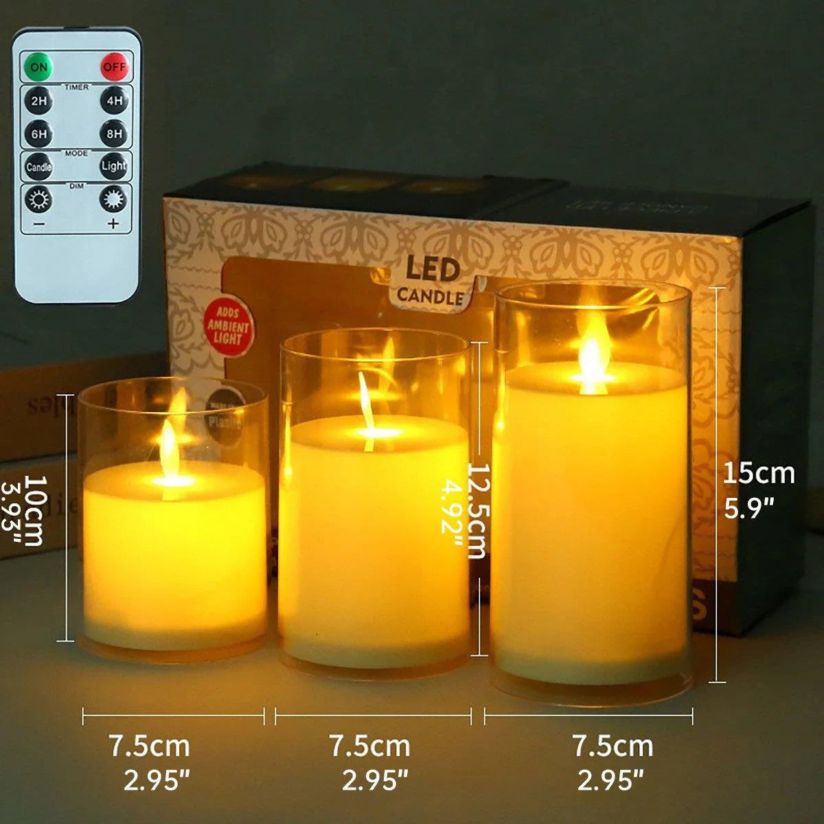Simulation Swing LED Electronic Candle 3PCS