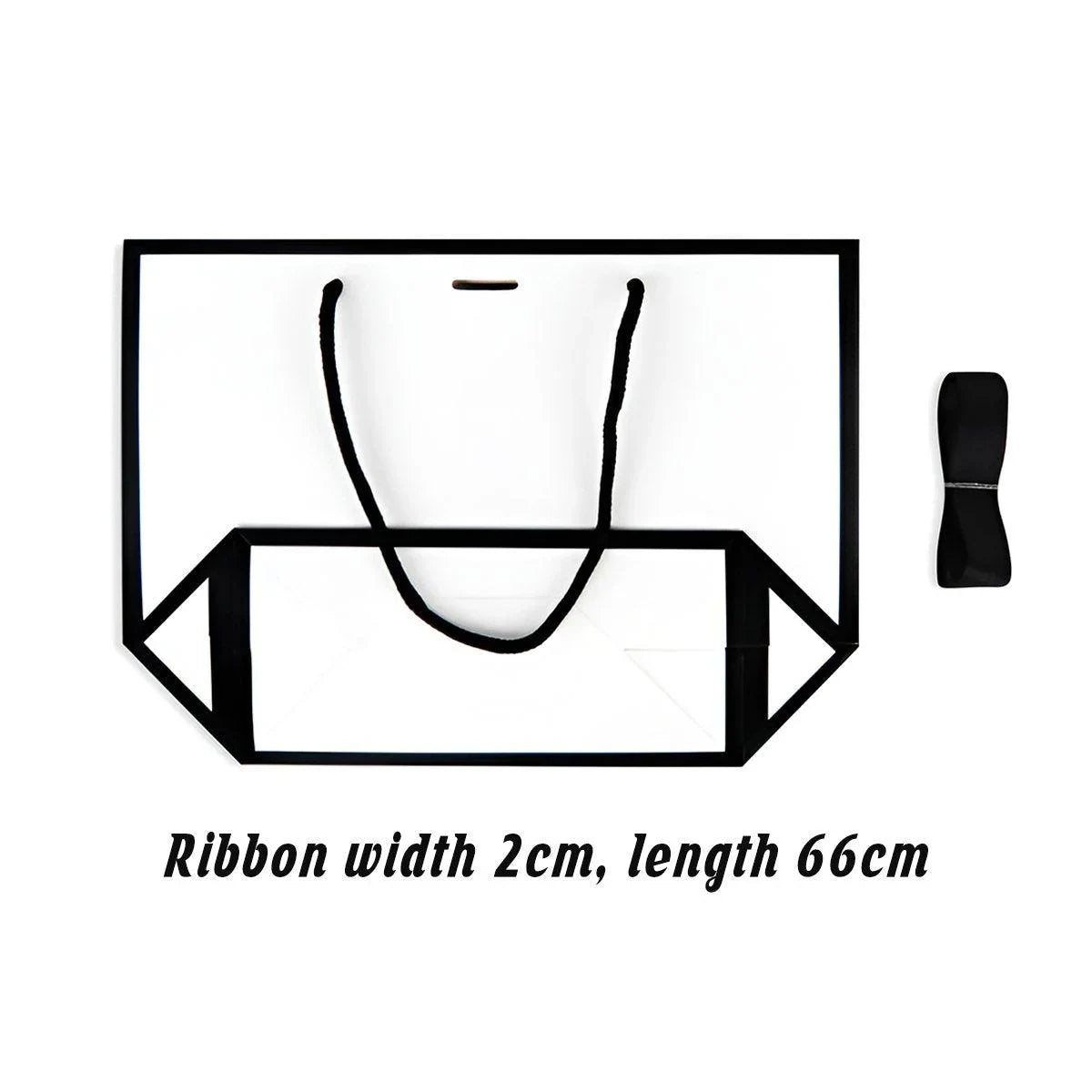 Paper Gift Bags with Black Ribbon 25PCS