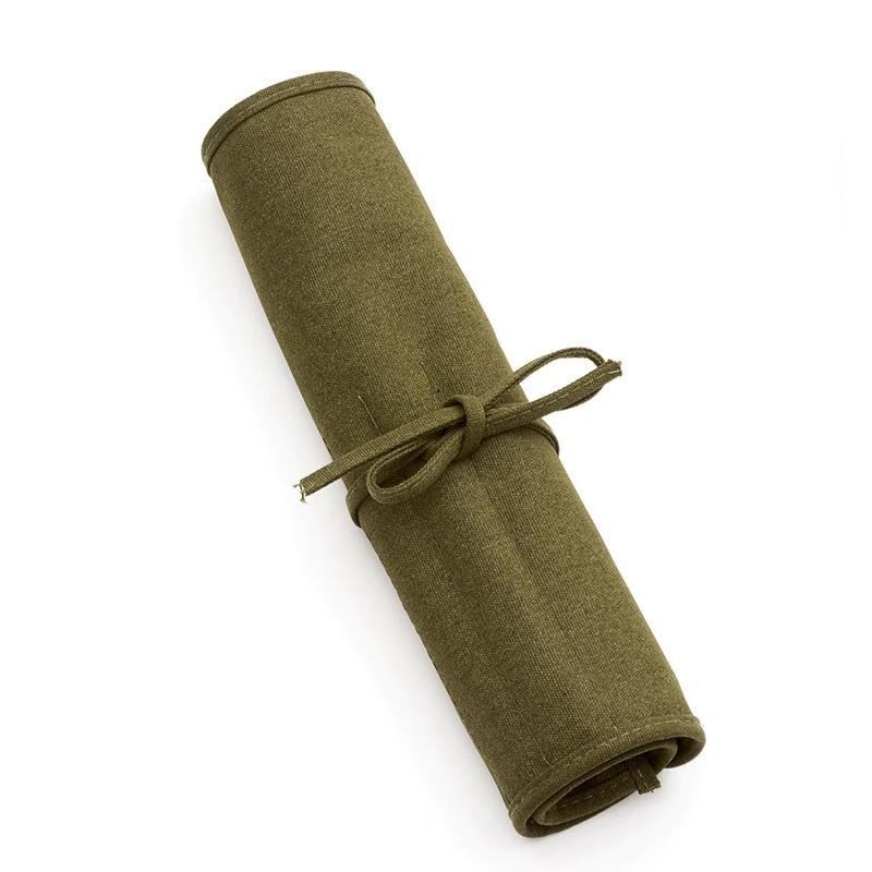 Roll Up Paint Brush Canvas Bag Green 1PCS