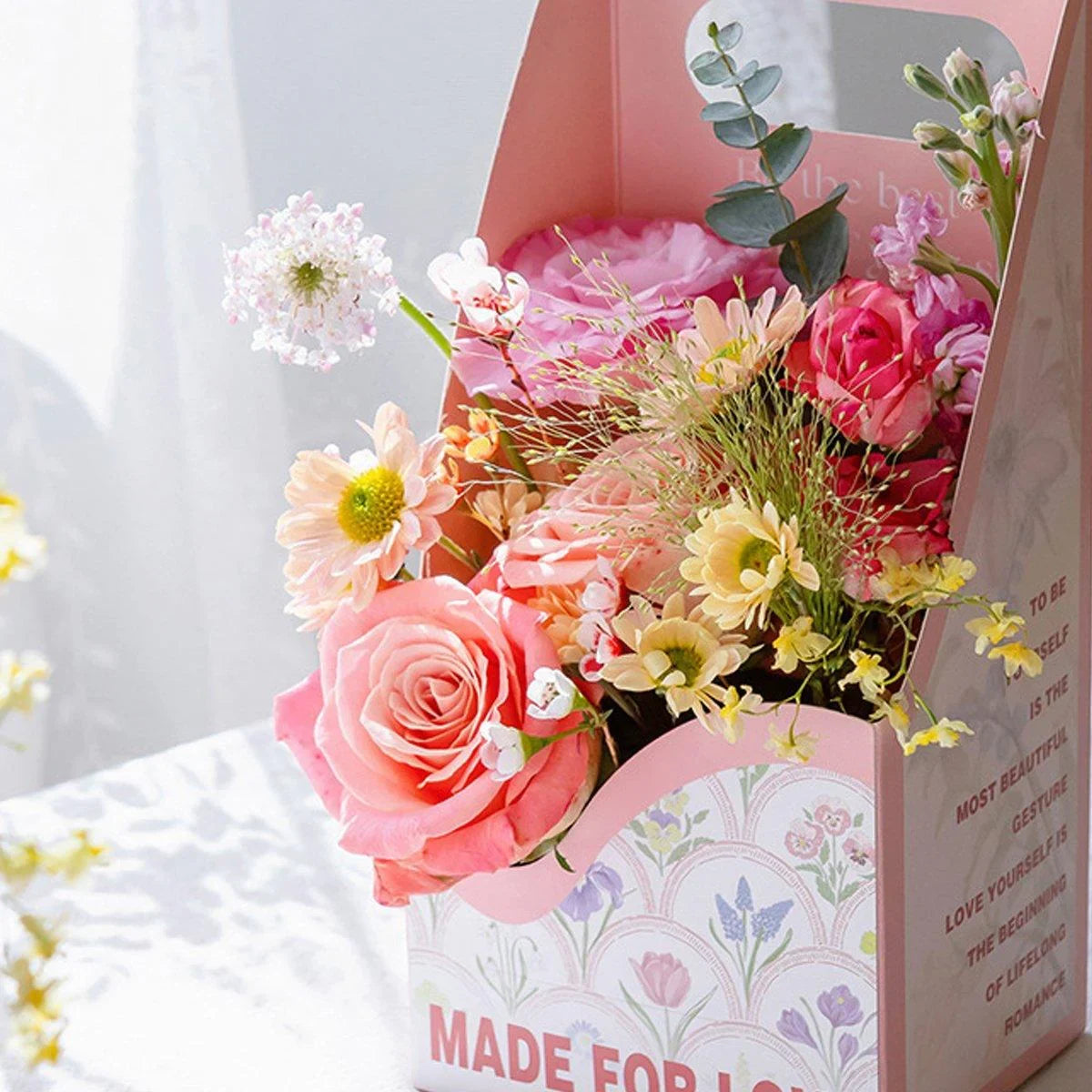 Foldable Hand-Held Flower Packaging Boxes 10 PCS