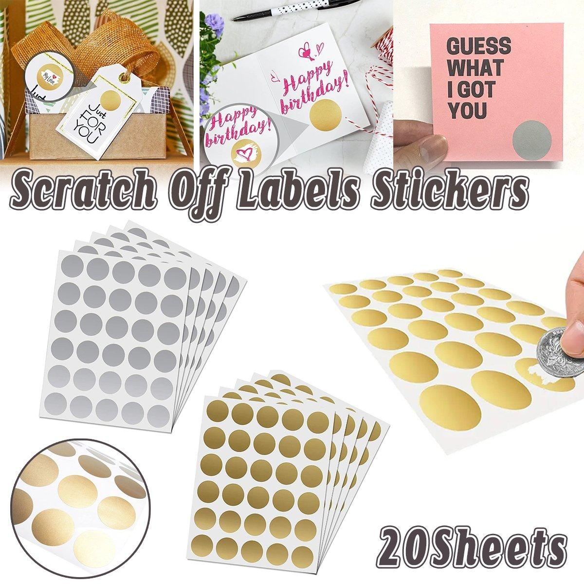 20 Sheets Round DIY Sticker Labels