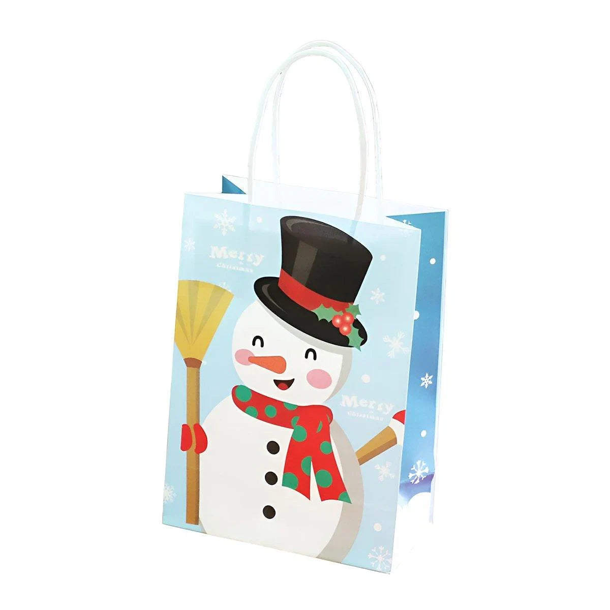 25PCS Christmas Tote Bags Kraft Paper Gift Bags