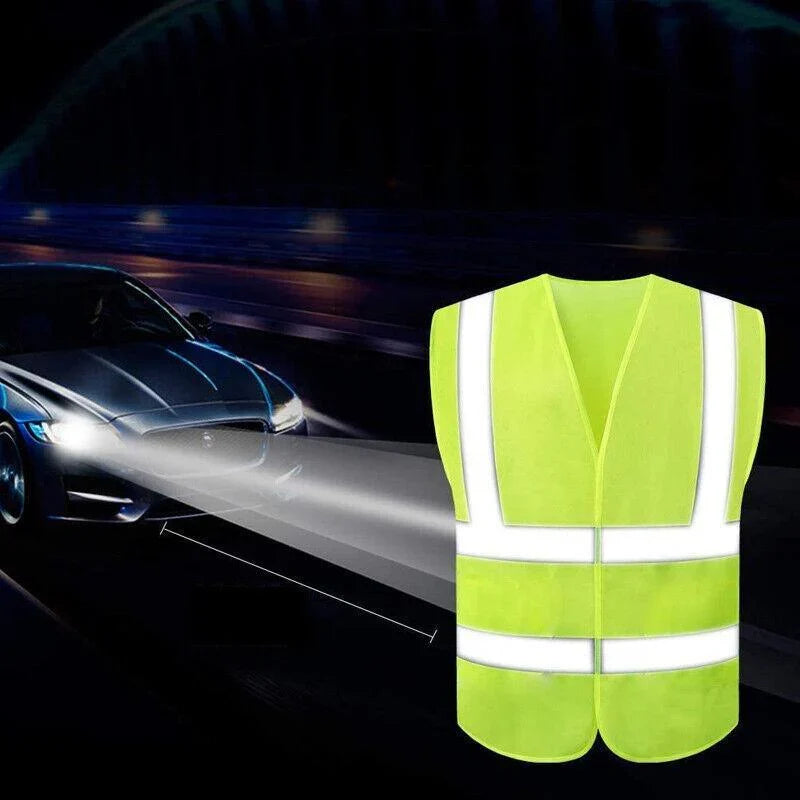 Safety Vest Reflective Tape Yellow Orange Day Workware Night High Visibility 1 Vest