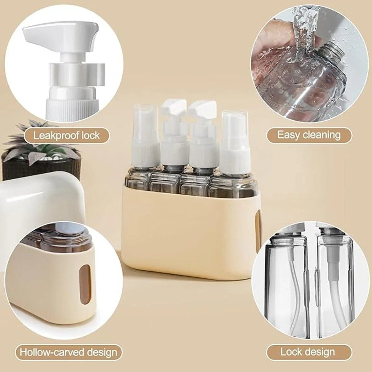 Portable Transparent Plastic Bottling 3 Colors 1Set