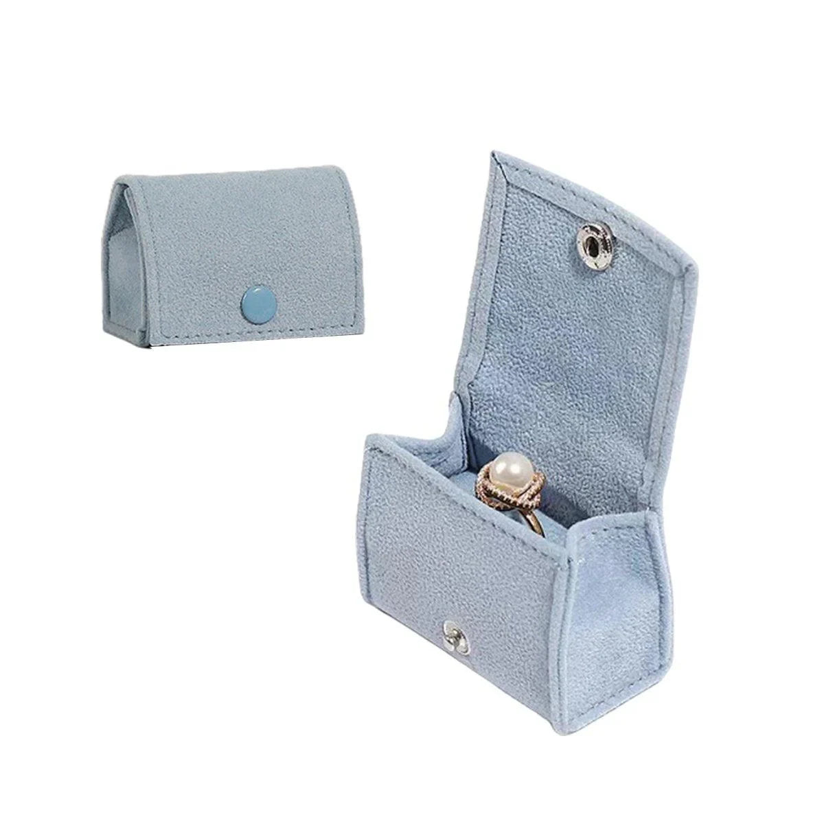 Premium Fabric Mini Rings and Earrings Jewelry Boxes 5PCS