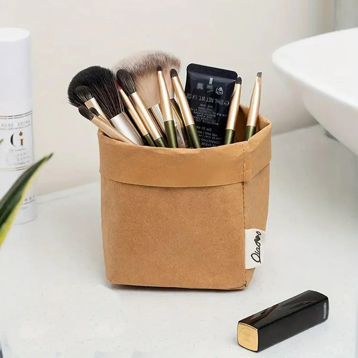 3PCS Washable Kraft Paper Storage Bag Kitchen Organizer