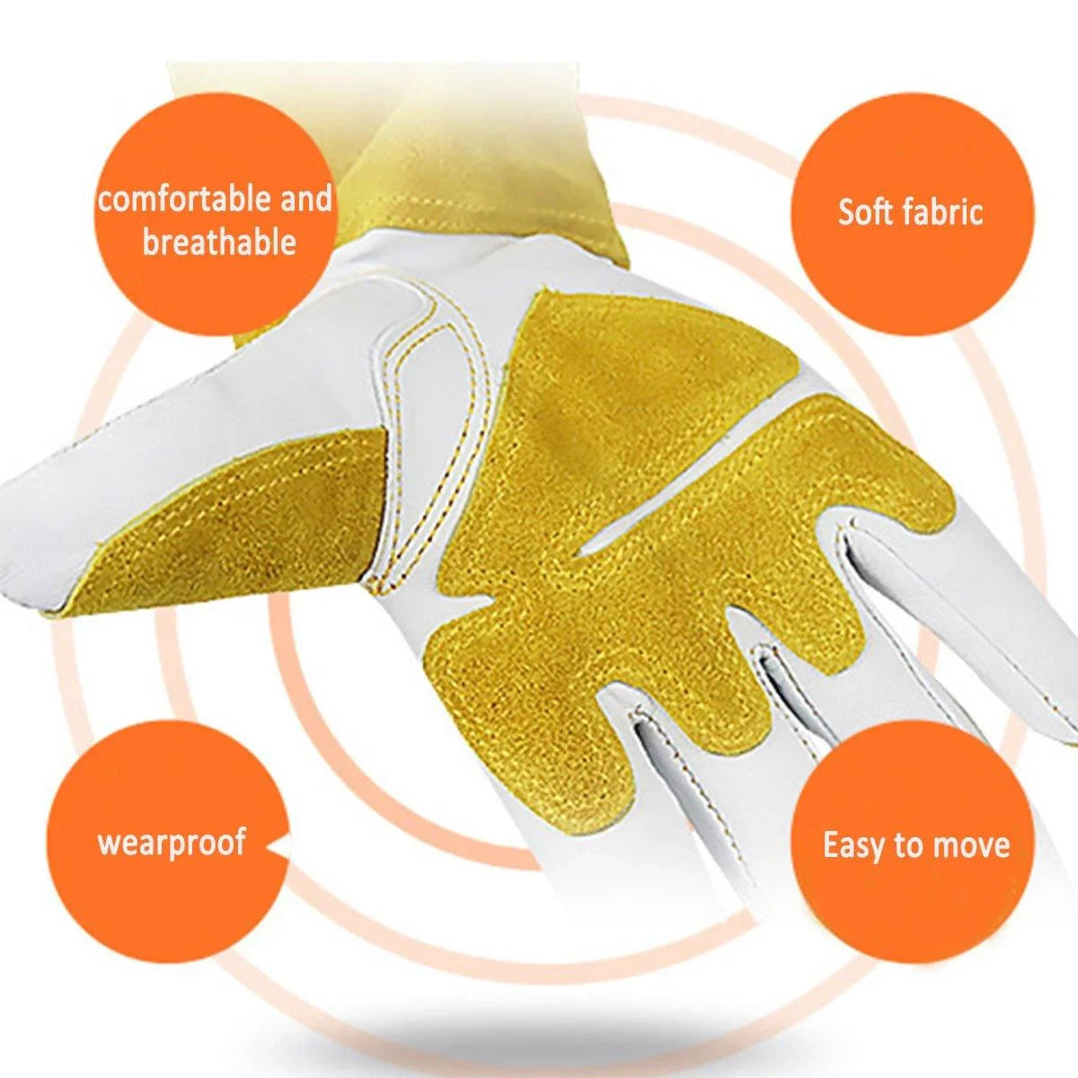 Welding Gloves Long Heavy Duty Safety Work Gloves for Fireplace 1 Pair