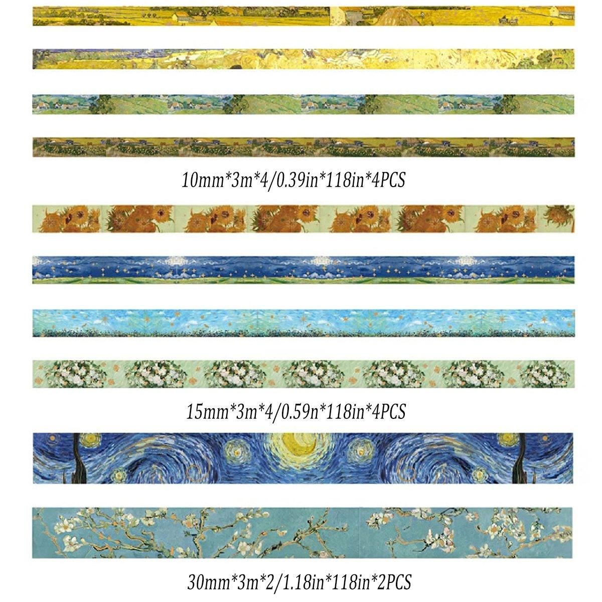 Decorative Craft Tape 2 styels 10 rolls set