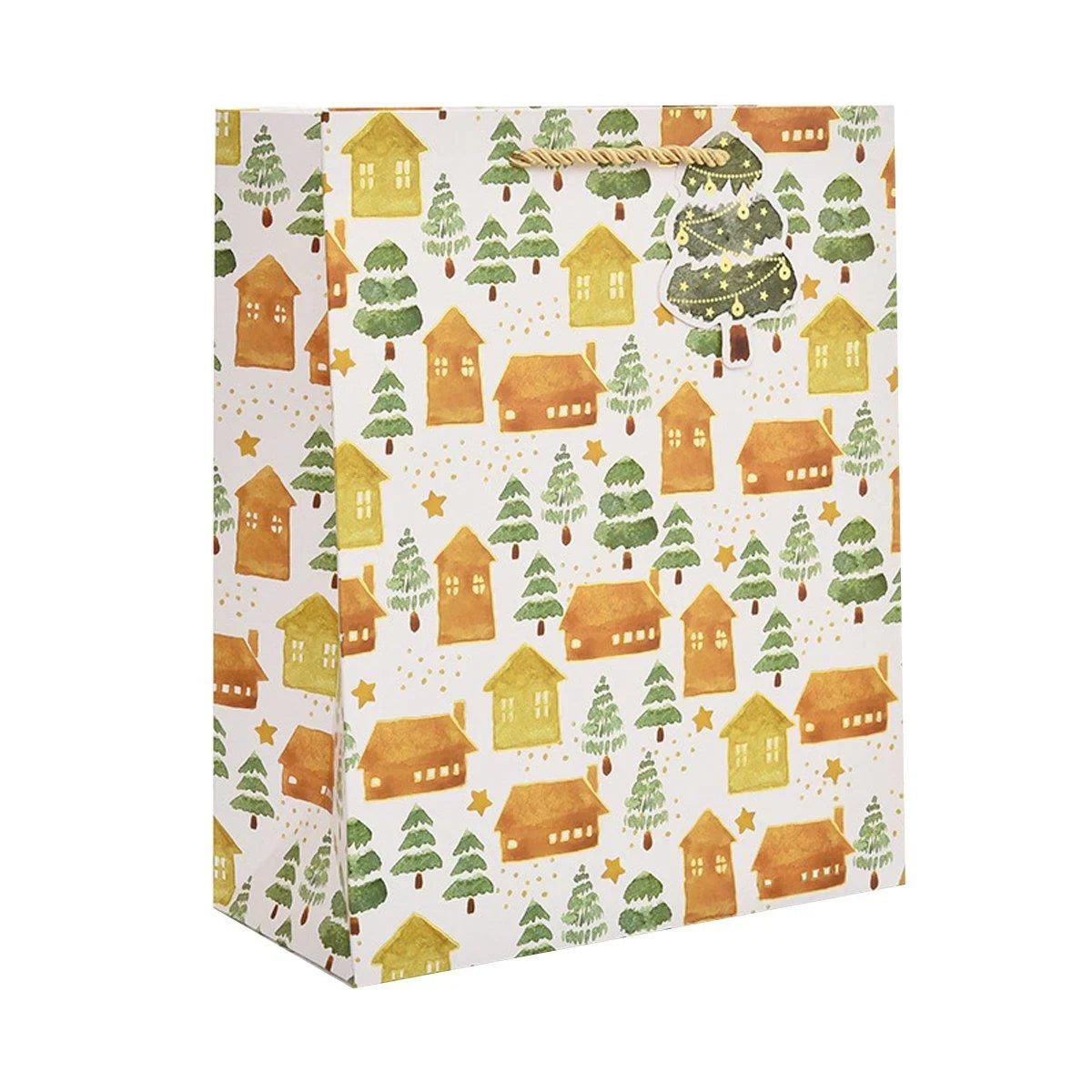 12PCS Christmas Paper Gift Bags Set Xmas Tote