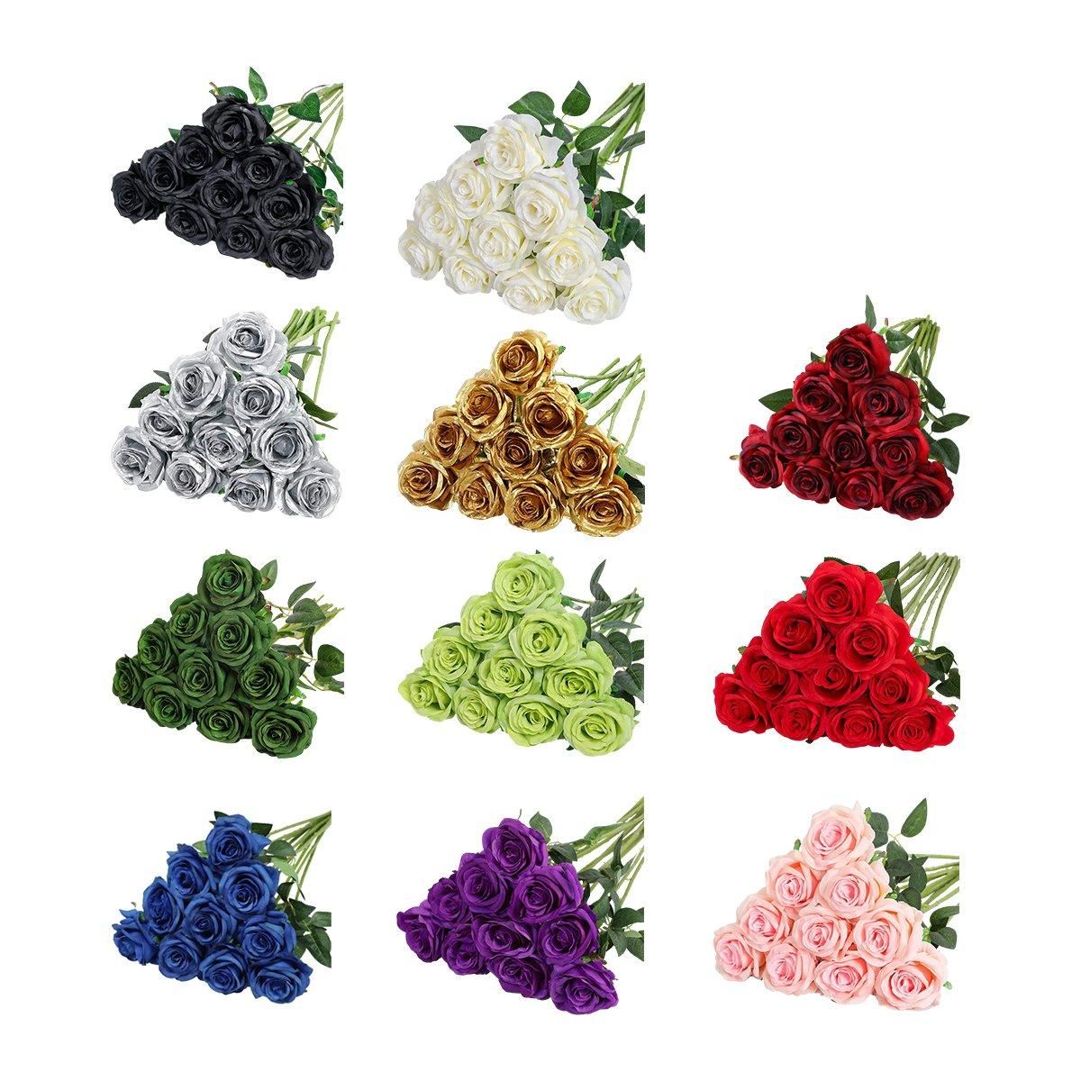 10PCS Artificial Flowers Simulation Rose