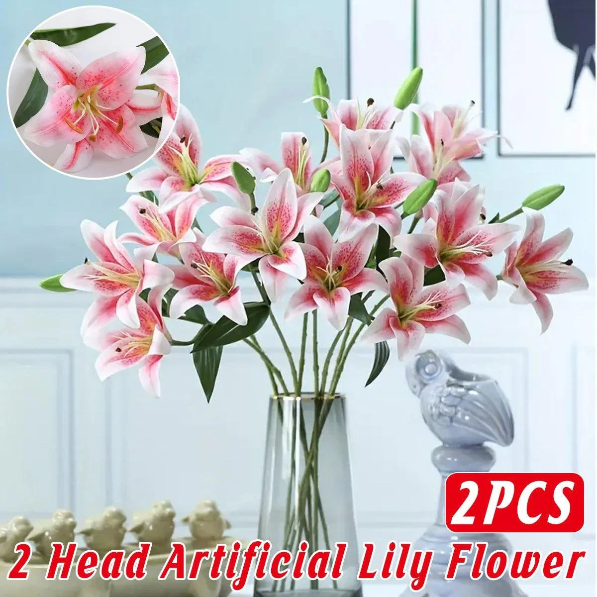 2PCS Artificial Flowers Lily